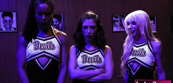  Cheerleaders signing contract with devil